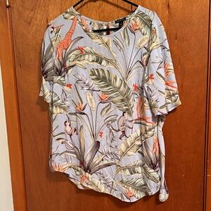 Ann Taylor Jungle Print Blouse - Green and Orange